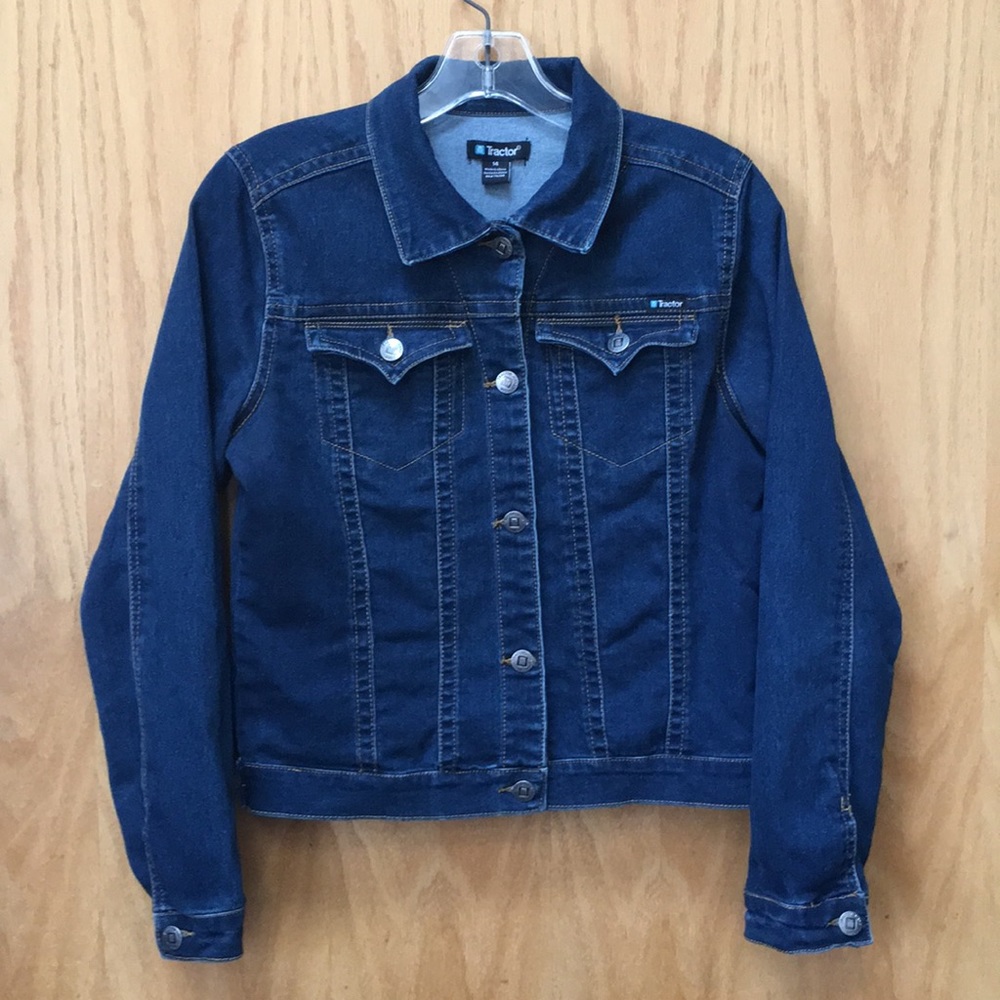3/$20 Tractor Jean Jacket with Stretch. Size 14